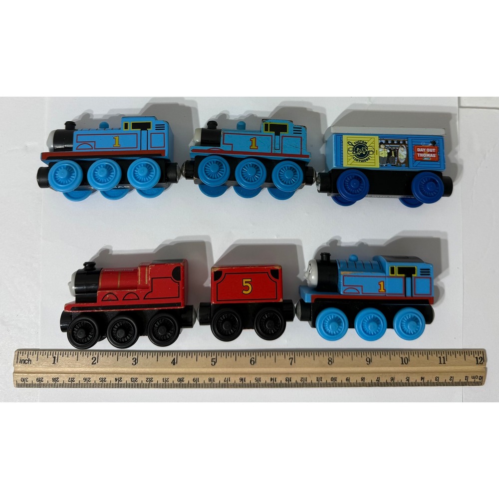 Thomas & Friends Wooden Railway LOT James Talking Thomas Day Out 2017 Coach 6pc - Picture 2 of 5